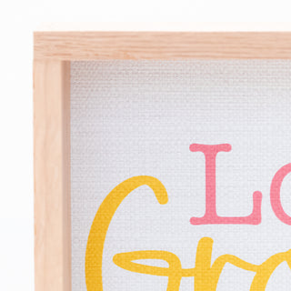 Love Grows Here Small Wooden Framed Canvas Art Print