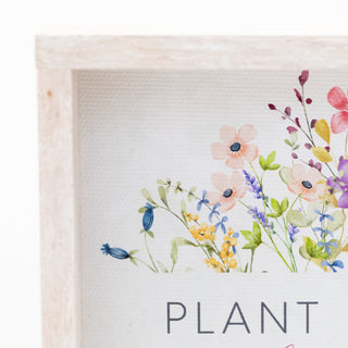 Plant Kindness and Gather Love Small Wooden Framed Canvas