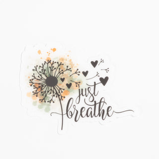 Just Breathe, Flower Inspired with Hearts Sticker