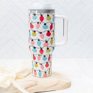 String of Christmas Lights 40oz Stainless Steel Tumbler