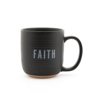 Faith 20 oz Scripture Coffee Mug Textured Black Finish