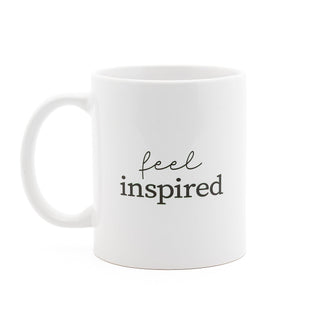 Feel Inspired 11 oz White Ceramic Morning Coffee Mug