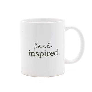 Feel Inspired 11 oz White Ceramic Morning Coffee Mug