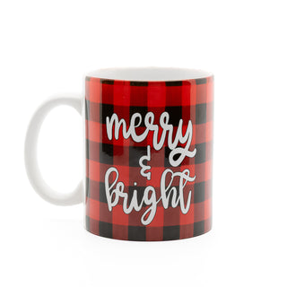 Merry and Bright Buffalo Plaid Christmas Coffee Mug