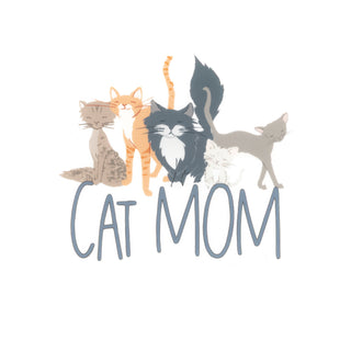 Cat Mom with 5 Fluffy Cats of All Types Sticker