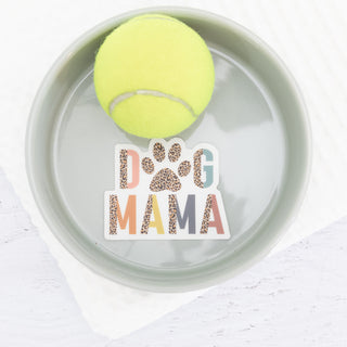 Dog Mama Paw Print with Animal Print Sticker