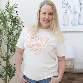 Thankful Heart Pumpkin and Fall Time Graphic Tee