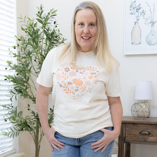 Thankful Heart Pumpkin and Fall Time Graphic Tee