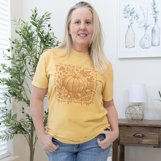 The Quiet of Fall Vintage Pumpkin Graphic Tee