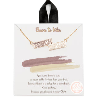 Game Day Brown and White Pendant Gold-tone Necklace