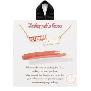 Game Day Red and White Pendant Gold-tone Necklace
