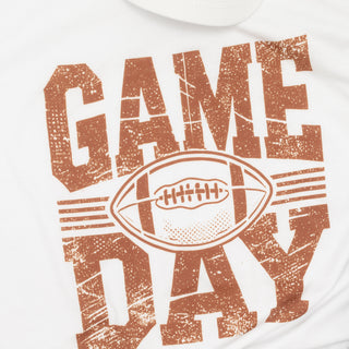 Vintage Game Day Football Brown and White Graphic Tee