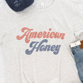 American Honey Graphic Tee in Flake White with Short Sleeves