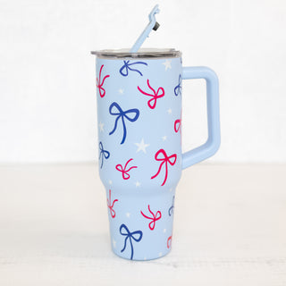 American Bows & Stars 40oz Stainless Steel Tumbler with Handle