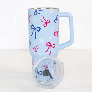 American Bows & Stars 40oz Stainless Steel Tumbler with Handle
