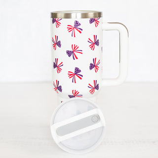 American Red White & Blue Bows 40oz Stainless Steel Tumbler