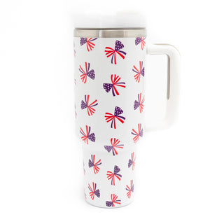 American Red White & Blue Bows 40oz Stainless Steel Tumbler