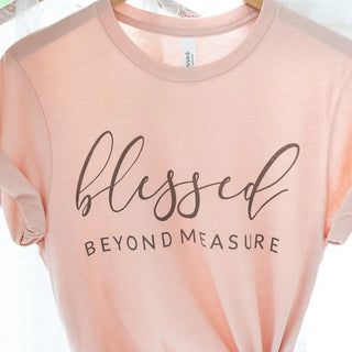 Blessed Beyond Measure Light Pink Short Sleeve Graphic tee Rockledge Designs