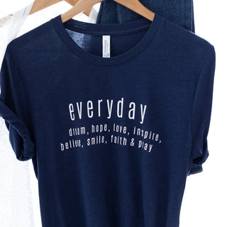 Everyday Navy Blue Short Sleeve Graphic tee Bennett Avenue Collective