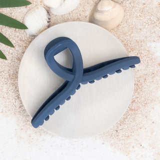 Hair Clip Claw Large with Criss Cross in the Color Navy - Bennett Avenue Boutique