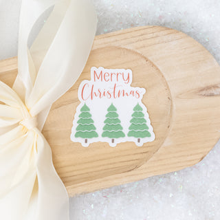 Merry Christmas Christmas Trees Sticker