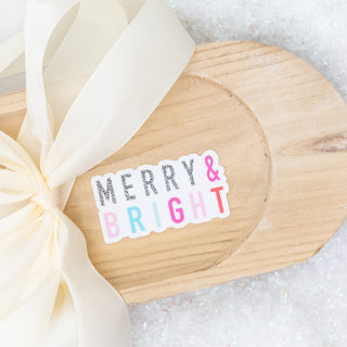 Merry & Bright Leopard White Christmas Sticker