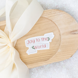 Joy to the World Script Christmas Sticker