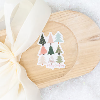 Christmas Trees Merry Christmas Sticker