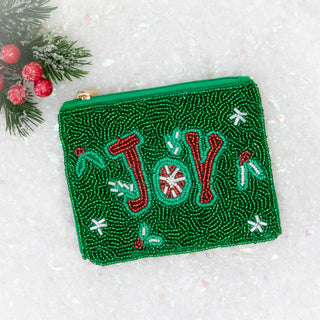 Green Christmas Joy Coin Bag Holiday Accessory
