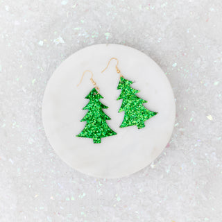 Sparkling Bright Christmas Tree Dangle Gold-Tone