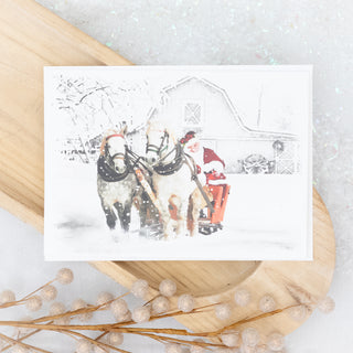 Santa Sleigh Ride Christmas Greeting Card