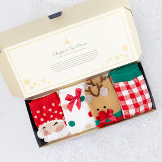 Cozy Plush Knit Socks Santa and Christmas Socks 4-Pack