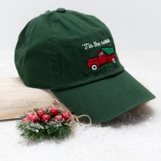 Christmas Classic Truck Embroidered Baseball Cap in Black - Bennett Avenue Boutique