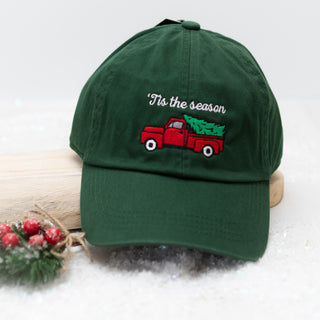 Christmas Classic Truck Embroidered Baseball Cap in Black - Bennett Avenue Boutique