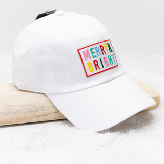 Merry Bright Colorful Embroidered Baseball Cap in White - Bennett Avenue Boutique
