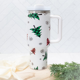 Red & Green Christmas Trees 40oz Stainless Steel Tumbler