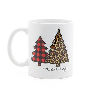 Buffalo Plaid and Cheetah Christmas Tree Coffee Mug 