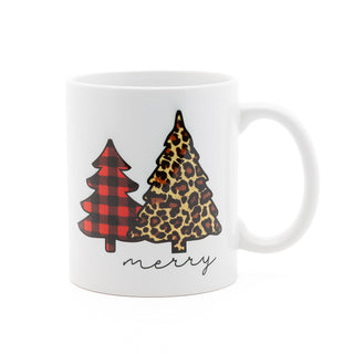 Buffalo Plaid and Cheetah Christmas Tree Coffee Mug 