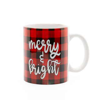 Merry and Bright Buffalo Plaid Christmas Coffee Mug 