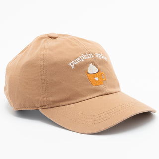 Embroidered Pumpkin Spice Latte Baseball Cap in Clay 
