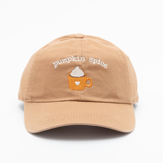 Embroidered Pumpkin Spice Latte Baseball Cap in Clay 