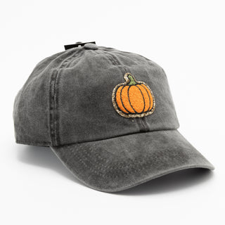 Pumpkin Patch Glitter Chenille Baseball Hat 
