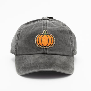 Pumpkin Patch Glitter Chenille Baseball Hat 