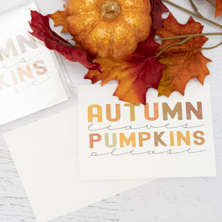 Autumn Leaves, Pumpkins Please Greeting Card 6 Pack 