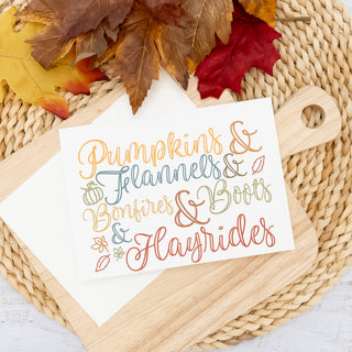 Pumpkins & Flannels & Bonfires Greeting Card 