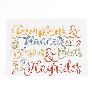 Pumpkins & Flannels & Bonfires Greeting Card 
