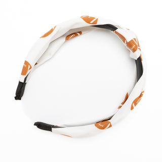 Football Print Knotted Headband Game Day Style - Bennett Avenue Boutique