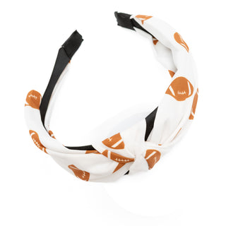Football Print Knotted Headband Game Day Style - Bennett Avenue Boutique