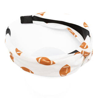 Football Print Knotted Headband Game Day Style - Bennett Avenue Boutique