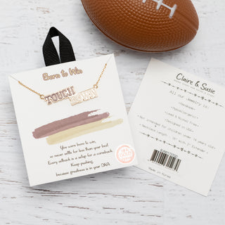 Game Day Brown and White Pendant Gold-tone Necklace - Bennett Avenue Boutique